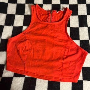 Zipper red crop top